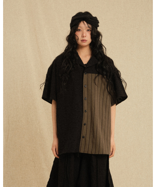 RECULER(ルキュレ)の「Ethnic Coloring Open Collar Shirts Black (Ver. 26ss)(シャツ/ブラウス・レディース・その他・SMALL/LARGE)」の1枚目の写真