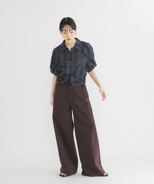 KBF（ケイビーエフ）の「コンパクトチェックシャツ（シャツ/ブラウス・レディース・イエロー系その他/ホワイト系その他/ブルー系その他・ONE）」の15枚目の写真
