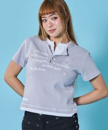 ※WEB限定 / フェイクレイヤード / バイカラーヘンリーネック半袖T /sqnz fake layered henley star tee