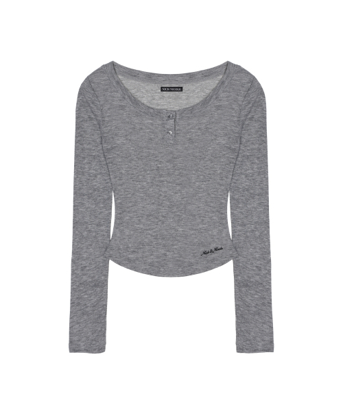 NICK&NICOLE(ニックアンドニコール)の「SOFT BUTTON SLIM TOP_GRAY(Tシャツ/カットソー・レディース・その他・FREE)」の4枚目の写真