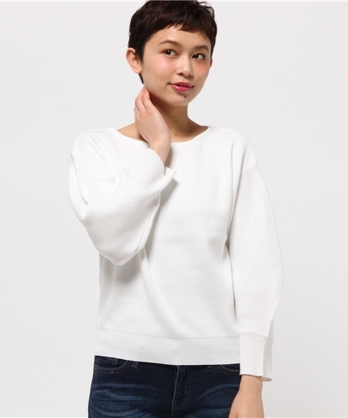 Kastane（カスタネ）の「バルーン袖プルオーバー（ニット/セーター・レディース・アイボリー/ネイビー/ピンク/サックスブルー・FREE）」の2枚目の写真