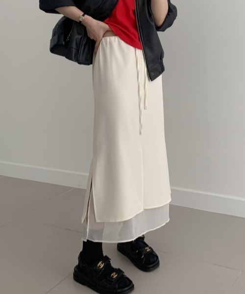 FAVORITO（ファヴォリート）の「レイヤードスカート（スカート・レディース・ベージュ/ブラック・F）」の13枚目の写真