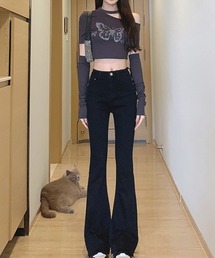 フレアデニムパンツ