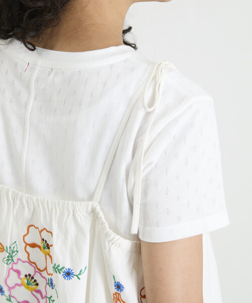 Freada(フリーダ)の「Freada/フリーダ インド 肩リボン 刺繍 リメイク風 キャミソール(キャミソール・レディース・ブラック/ホワイト・ONE SIZE)」の18枚目の写真
