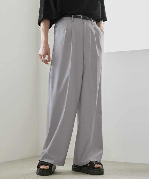 ETELIO(エテリオ)の「2タックTRツイルセンタープレスワイドストレートスラックス(スラックス・メンズ・チャコール/ブラック/ライトグレー/ストライプ/ブラウン・S/L/M/XL)」の17枚目の写真