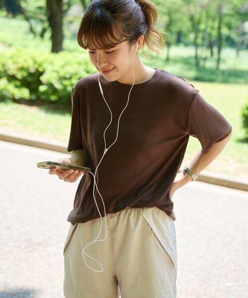 OUTDOOR PRODUCTS(アウトドアプロダクツ)の「ULT SPORTS RUNNIN' TEE(Tシャツ/カットソー・レディース・グレー/ブラウン/ブラック・FREE)」の3枚目の写真