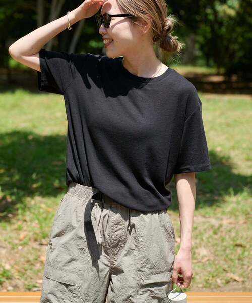 OUTDOOR PRODUCTS(アウトドアプロダクツ)の「ULT SPORTS RUNNIN' TEE(Tシャツ/カットソー・レディース・グレー/ブラウン/ブラック・FREE)」の6枚目の写真