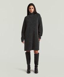 Washed Dress/ウォッシュド加工オーバーサイズコットンニットセーターワンピース