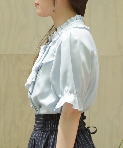 axes femme(アクシーズファム)の「リボンジャボ付ブラウス(シャツ/ブラウス・レディース・ホワイト/ピンク/サックスブルー・LARGE/MEDIUM)」の5枚目の写真