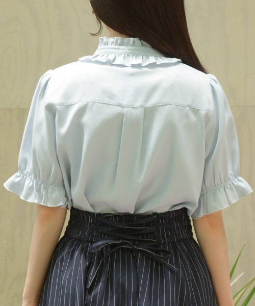 axes femme(アクシーズファム)の「リボンジャボ付ブラウス(シャツ/ブラウス・レディース・ホワイト/ピンク/サックスブルー・LARGE/MEDIUM)」の6枚目の写真