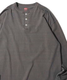 【Healthknit】Henlyneck L/S (Sulfur dye) / 硫化染め ヘンリーネック ロングスリーブTシャツ