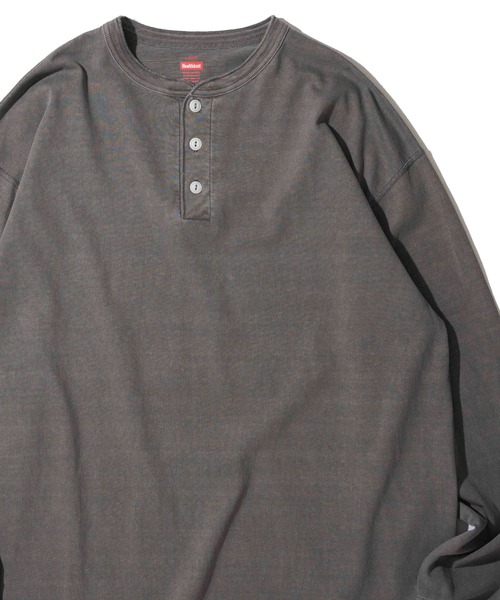Healthknit(ヘルスニット)の「【Healthknit】Henlyneck L/S (Sulfur dye) / 硫化染め ヘンリーネック ロングスリーブTシャツ(Tシャツ/カットソー・メンズ・ブラック/グレー・LARGE/X-LARGE/SMALL/MEDIUM)」の1枚目の写真