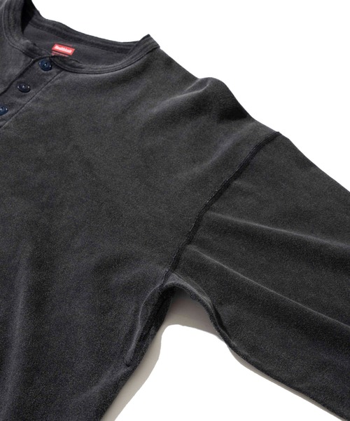 Healthknit(ヘルスニット)の「【Healthknit】Henlyneck L/S (Sulfur dye) / 硫化染め ヘンリーネック ロングスリーブTシャツ(Tシャツ/カットソー・メンズ・ブラック/グレー・LARGE/X-LARGE/SMALL/MEDIUM)」の8枚目の写真