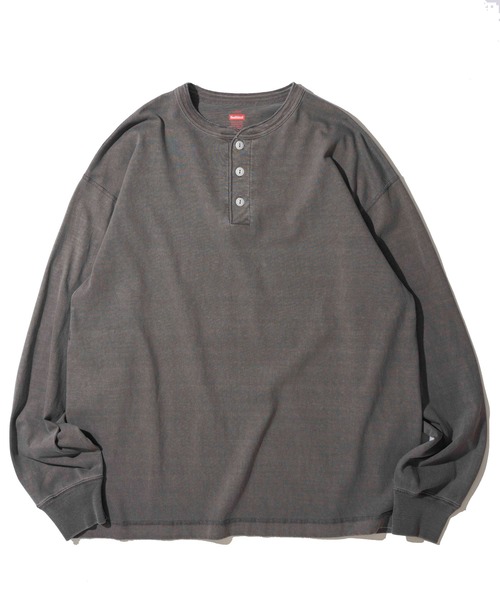 Healthknit(ヘルスニット)の「【Healthknit】Henlyneck L/S (Sulfur dye) / 硫化染め ヘンリーネック ロングスリーブTシャツ(Tシャツ/カットソー・メンズ・ブラック/グレー・LARGE/X-LARGE/SMALL/MEDIUM)」の5枚目の写真
