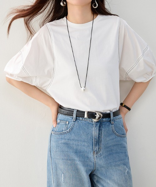 LUCPY(ラクピー)の「ボリュームスリーブデザインプルオーバー(その他トップス・レディース・ホワイト・X-LARGE/LARGE/MEDIUM/SMALL)」の2枚目の写真