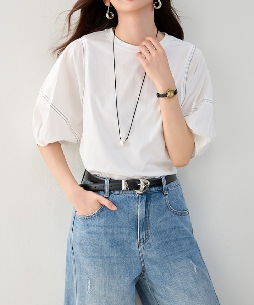 LUCPY(ラクピー)の「ボリュームスリーブデザインプルオーバー(その他トップス・レディース・ホワイト・X-LARGE/LARGE/MEDIUM/SMALL)」の4枚目の写真