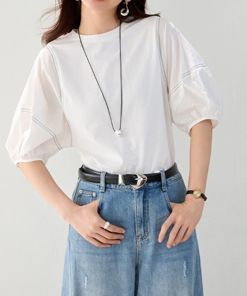 LUCPY(ラクピー)の「ボリュームスリーブデザインプルオーバー(その他トップス・レディース・ホワイト・X-LARGE/LARGE/MEDIUM/SMALL)」の5枚目の写真