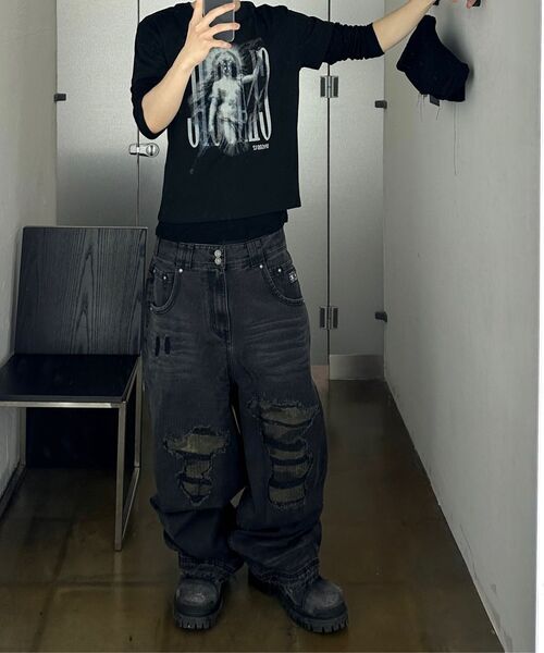 OPUS 0012(オーパス0012)の「Op. 09 SCARFACE DENIM PANTS BLACK(デニムパンツ・レディース・その他・SMALL/MEDIUM/LARGE)」の5枚目の写真