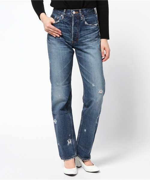 MOUSSY（マウジー）の「MV Fago wide Straight（デニムパンツ・レディース・ブルー・23inch/24inch/25inch/27inch/26inch）」の6枚目の写真