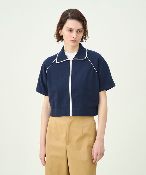 MACPHEE(マカフィー)の「パイピングニット ポロカラーカーディガン(カーディガン/ボレロ・レディース・ネイビー/ホワイト・S)」の5枚目の写真