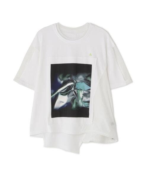 AULA AILA（アウラアイラ）の「AULA AILA（アウラ アイラ）別注メタリックプリントＴ（Tシャツ/カットソー・レディース・ブラック/ホワイト・F）」の2枚目の写真