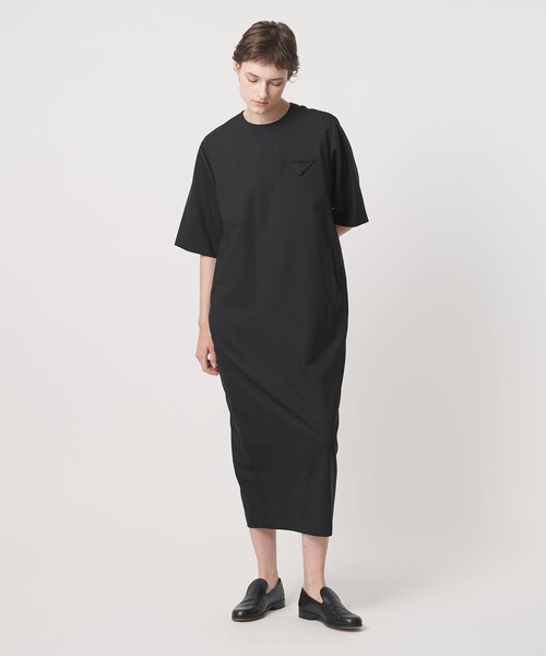 LOEFF（ロエフ）の「＜LOEFF＞ボックス ショートスリーブ ワンピース（ワンピース・レディース・ブラック/ダークグレー・1/0）」の2枚目の写真