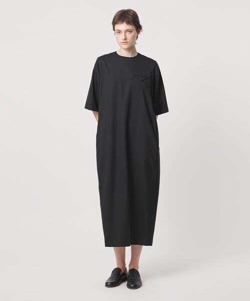 LOEFF（ロエフ）の「＜LOEFF＞ボックス ショートスリーブ ワンピース（ワンピース・レディース・ブラック/ダークグレー・1/0）」の6枚目の写真
