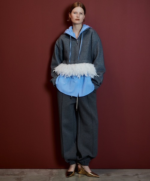 MAISON SPECIAL(メゾンスペシャル)の「【Pre-Order】Loose Hoodie Shirt/ルーズフーディーシャツ(シャツ/ブラウス・レディース・オレンジ/グレー/ブルー・FREE)」の4枚目の写真