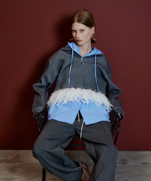 MAISON SPECIAL(メゾンスペシャル)の「【Pre-Order】Loose Hoodie Shirt/ルーズフーディーシャツ(シャツ/ブラウス・レディース・オレンジ/グレー/ブルー・FREE)」の7枚目の写真