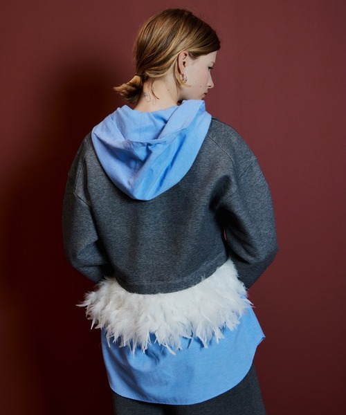 MAISON SPECIAL(メゾンスペシャル)の「【Pre-Order】Loose Hoodie Shirt/ルーズフーディーシャツ(シャツ/ブラウス・レディース・オレンジ/グレー/ブルー・FREE)」の8枚目の写真