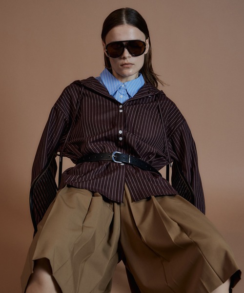 MAISON SPECIAL(メゾンスペシャル)の「【Pre-Order】Loose Hoodie Shirt/ルーズフーディーシャツ(シャツ/ブラウス・レディース・オレンジ/グレー/ブルー・FREE)」の15枚目の写真