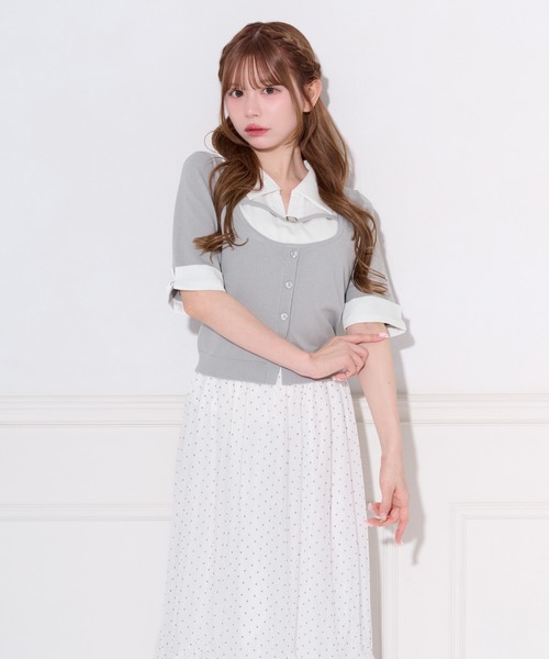 apres jour(アプレジュール)の「2wayボウタイシャツドッキングニット(ニット/セーター・レディース・ネイビー/ブラック/ライトグレー・X-LARGE/フリー)」の18枚目の写真