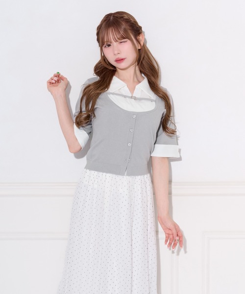 apres jour(アプレジュール)の「2wayボウタイシャツドッキングニット(ニット/セーター・レディース・ネイビー/ブラック/ライトグレー・X-LARGE/フリー)」の20枚目の写真