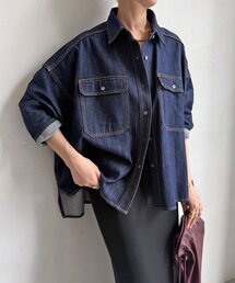 バックフレアデニムシャツ