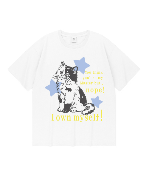 MILLION DAY(ミリオンデイ)の「スターネコ クールコットン 半袖Tシャツ(Tシャツ/カットソー・レディース・クリーム/ホワイト・SMALL/MEDIUM/LARGE/X-LARGE)」の3枚目の写真