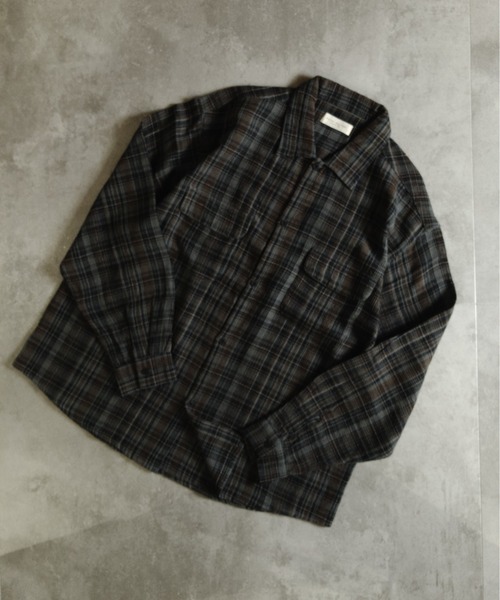 many men many mind（メニーメンメニーマインド）の「many men many mind /ワッフルチェック ワークシャツ（シャツ/ブラウス・メンズ・ブルー/グリーン/パープル/ブラック・MEDIUM/LARGE/X-LARGE）」の2枚目の写真