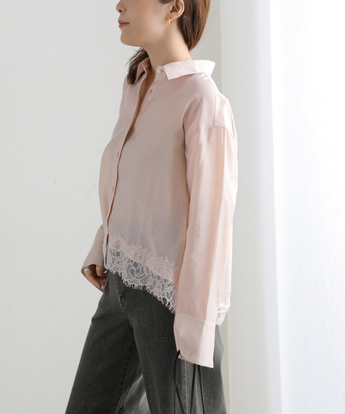 La TOTALITE(ラトータリテ)の「【洗える】レーストリミングシャツ(シャツ/ブラウス・レディース・ベージュ/ブラック/ホワイト・FREE)」の19枚目の写真