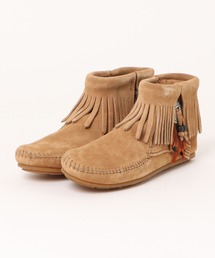 【es】【ミネトンカ MINNETONKA】ブーティー サイドジップ ブーツ CONCHO FEATHER SIDE ZIP BOOT レディース