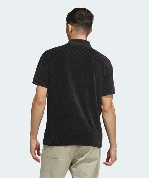 adidas（アディダス）の「ニット半袖ポロシャツ【adidas Golf/アディダスゴルフ】（ポロシャツ・メンズ・ブラック・MEDIUM/X-LARGE/LARGE/SMALL/3XL/XX-LARGE）」の2枚目の写真