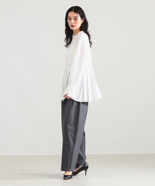 Demi-Luxe BEAMS(デミルクス ビームス)の「プレシャス プリーツ ブラウス(シャツ/ブラウス・レディース・ネイビー/ホワイト・36/38)」の4枚目の写真