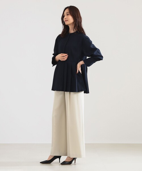 Demi-Luxe BEAMS(デミルクス ビームス)の「プレシャス プリーツ ブラウス(シャツ/ブラウス・レディース・ネイビー/ホワイト・36/38)」の7枚目の写真