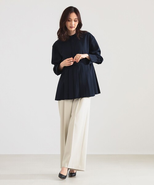 Demi-Luxe BEAMS(デミルクス ビームス)の「プレシャス プリーツ ブラウス(シャツ/ブラウス・レディース・ネイビー/ホワイト・36/38)」の8枚目の写真