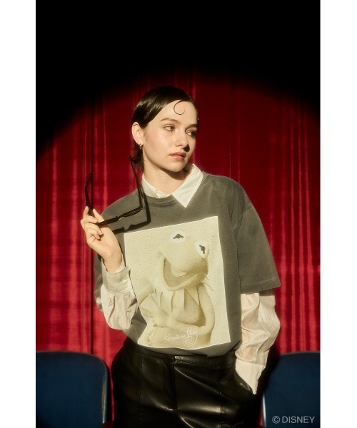 Disney SERIES CREATED by MUS（ディズニーシリーズクリエイテッドバイエムユーエス）の「MD OVERSIZED Tシャツ / KERMIT（Tシャツ/カットソー・レディース・ホワイト/ブラック・FREE）」の5枚目の写真