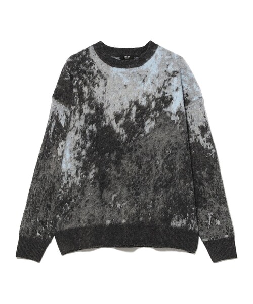 BEAMS HEART(ビームスハート)の「ジャカード シャギー ニット(ニット/セーター・メンズ・チャコールグレー/ブラウン・LARGE/SMALL/MEDIUM)」の2枚目の写真