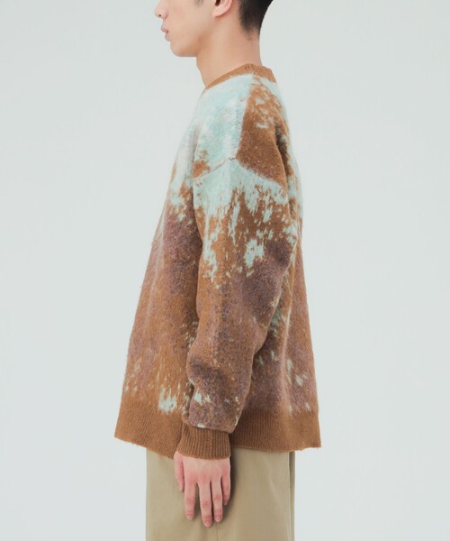 BEAMS HEART(ビームスハート)の「ジャカード シャギー ニット(ニット/セーター・メンズ・チャコールグレー/ブラウン・LARGE/SMALL/MEDIUM)」の8枚目の写真