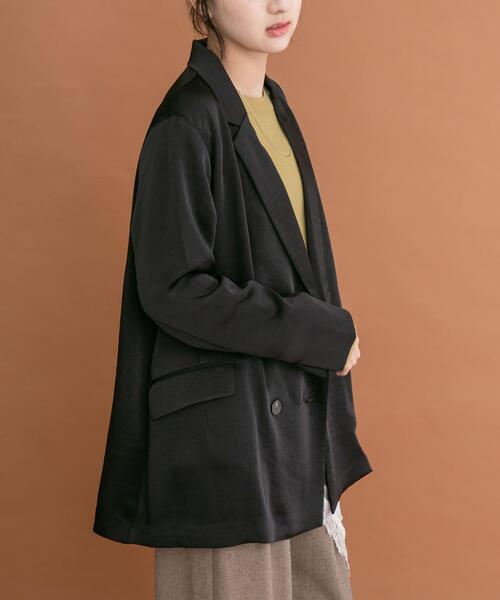 ITEMS URBANRESEARCH（アイテムズ アーバンリサーチ）の「ヴィンテージサテンジャケット（その他アウター・レディース・ブラウン/ブラック・FREE）」の3枚目の写真