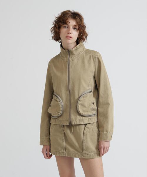 AVIREX（アヴィレックス）の「《NAVAL COLLECTION》POCKET ZIP DETAILE JACKET（ブルゾン・レディース・オリーブ系/チャコールグレー/カーキ・M/S）」の4枚目の写真