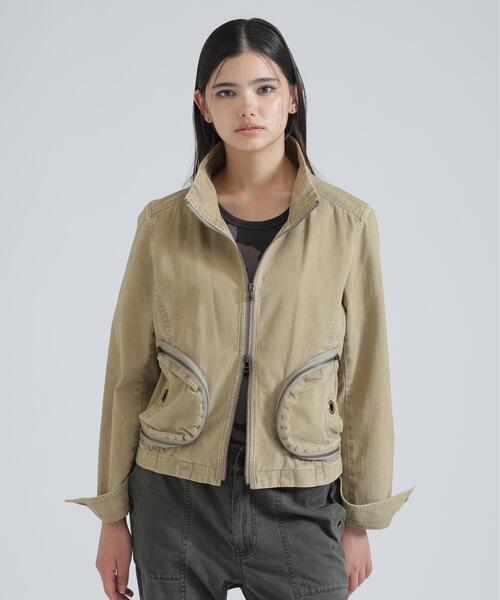 AVIREX（アヴィレックス）の「《NAVAL COLLECTION》POCKET ZIP DETAILE JACKET（ブルゾン・レディース・オリーブ系/チャコールグレー/カーキ・M/S）」の14枚目の写真