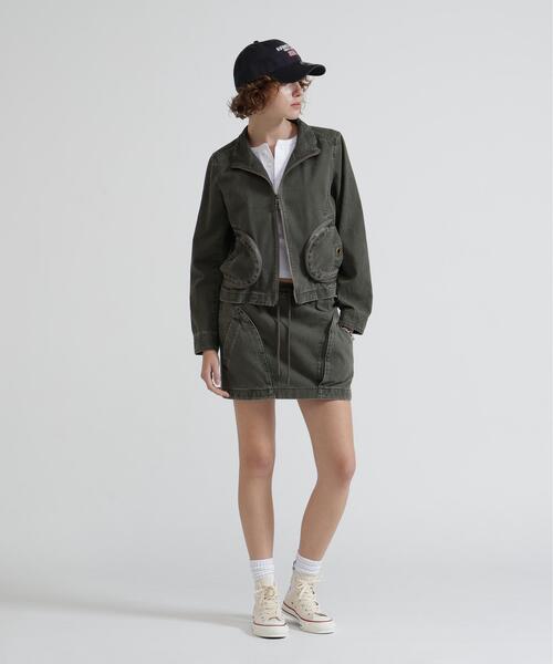 AVIREX（アヴィレックス）の「《NAVAL COLLECTION》POCKET ZIP DETAILE JACKET（ブルゾン・レディース・オリーブ系/チャコールグレー/カーキ・M/S）」の19枚目の写真