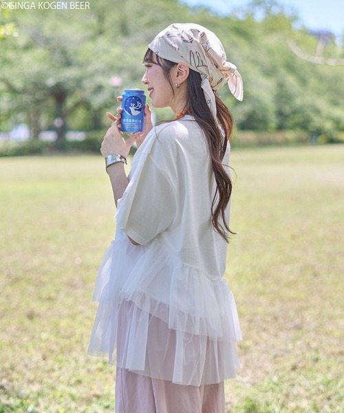 earth music&ecology(アースミュージックアンドエコロジー)の「emae×銀河高原ビール フリルTee(Tシャツ/カットソー・レディース・オフホワイト・FREE)」の3枚目の写真